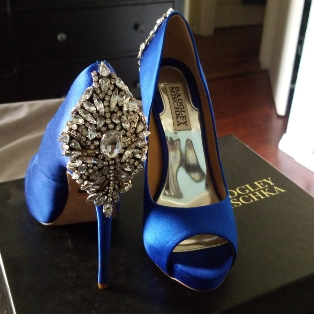 Badgley Mischka "Kiara Crystal" in Royal Blue - Picture 3 of 6